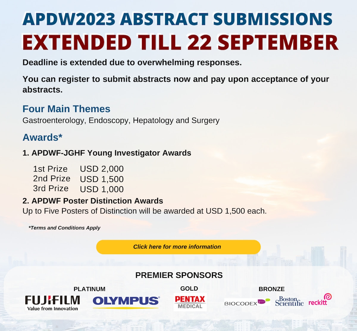 APDW 2023 - Extension of Abstract Submission Deadline | 22 Sep 23