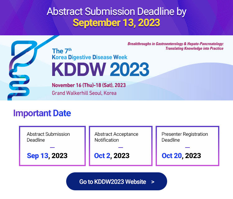 the Korea Digestive Disease Week 2023 (for short “KDDW 2023”) will be held from November 16 (Thu) to 18 (Sat), 2023 at the Grand Walkerhill Seoul, in Seoul, Korea.